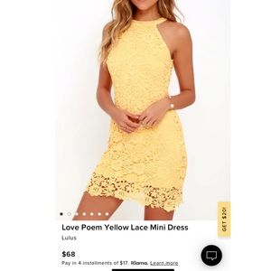Lulu’s Yellow Love Poem Lace Dress Size M